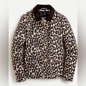 J Crew women’s Barn Jacket in leopard size medium